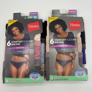 2 Packs of Hanes 6 Women Comfort Flex Fit Bikini Underwear - Size 2XL